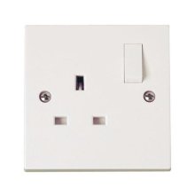 Polar 13A 1 Gang DP Switched Socket - White (PRW035)