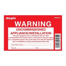 Regin Uncommissioned Appliance Tag - 8 Per Pack (REGP44)