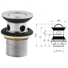 Ultra flip top basin waste 1-1/4" slotted (ER08)