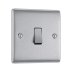 BG 1 Gang 2 Way Light Switch - Brushed Steel (NBS12-01) - thumbnail image 1