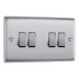 BG 10AX 4 Gang 2 Way Plate Switch - Brushed Steel (NBS44-01) - thumbnail image 1