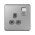 BG 13A 1 Gang Double Pole Screwless Flatplate - Brushed Steel (FBS21G-01) - thumbnail image 1