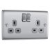 BG 13A Double Socket - Brushed Steel (NBS22G-01) - thumbnail image 1