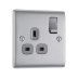 BG 13A Single Socket - Brushed Steel (NBS21G-01) - thumbnail image 1