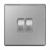 BG 2 Gang 2 Way Plate Switch - Screwless Flatplate - Brushed Steel (FBS42-01) - thumbnail image 1