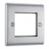 BG 2 Module Front Plate (50mm X 50mm) - Brushed Steel (NBSEMS2-01) - thumbnail image 1