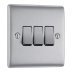 BG 3 Gang 2 Way Plate Switch - Brushed Steel (NBS43-01) - thumbnail image 1