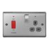 BG 45A Cooker Connection Unit With Socket - Brushed Steel (NBS70G-01) - thumbnail image 1