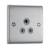 BG 5A Single Unswitched Round Pin Socket - Brushed Steel (NBS29G-01) - thumbnail image 1