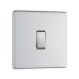 BG Gang 2 Way Plate Switch - Screwless Plate - Brushed Steel (FBS12-01) - thumbnail image 1
