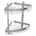 Croydex Aluminium Large Two Tier Corner Basket - Chrome (QM772841) - thumbnail image 1