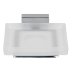 Croydex Flexi-Fix Cheadle Soap Dish and Holder - Chrome Plated and Toughened Frosted Glass (QM511941) - thumbnail image 1