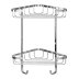 Croydex Stainless Steel Small Two Tier Corner Basket - Chrome (QM390841) - thumbnail image 1