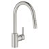 Grohe Quickfix Feel Single Lever Sink Mixer Tap With Pull Out Mousser - Supersteel (31486DC1) - thumbnail image 1