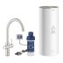 Grohe Red Duo Kitchen Tap and Large Size Boiler - C Spout - Supersteel (30328DC1) - thumbnail image 1
