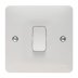 Hager 1 Gang 2 Way Light Switch - White (WMPS12) - thumbnail image 1