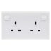 Niglon 1 Gang to 2 Gang Switched Converter Socket - White (CS13D) - thumbnail image 1