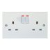 Schneider 13A 2 Gang Switched Socket - White (GSKTSW2G2) - thumbnail image 1