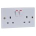 Schneider Electric Exclusive Square Edge Moulded Switched Socket - 13A 230V 2 Gang - White (GSKTSWDP2G) - thumbnail image 1