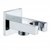 Triton square edge integrated wall outlet and holder- chrome (TSHHWOSQCHR) - thumbnail image 1