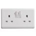Vimark Curve 13A 2 Gang Double Socket - White (VC1209S) - thumbnail image 1