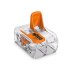 Wago 2 Way Compact Lever Connector - Pack of 100 - Clear/Orange (221-412) - thumbnail image 1
