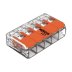 Wago 5 Way Compact Lever Connector - Pack Of 25 - Clear/Orange (221-415) - thumbnail image 1