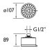 Bristan Multi Function Fixed Head - Chrome (FHC CTRD02 C) - thumbnail image 2