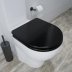 Croydex Iseo Flexi-Fix Wood Toilet Seat - Black (WL610321H) - thumbnail image 2
