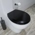 Croydex Lene Flexi-Fix Wood Toilet Seat - Black (WL601121H) - thumbnail image 2