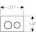 Geberit Omega20 Dual Flush Plate - Matt/Brushed Chrome (115.085.KN.1) - thumbnail image 2