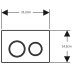 Geberit Omega20 Dual Flush Plate - Matt Black / Chrome (115.085.14.1) - thumbnail image 2