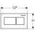 Geberit Pneumatic Square Dual Flush Plate - For Sigma Concealed Cistern - Black / Chrome (116.053.KV.1) - thumbnail image 2