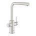Grohe Blue Pure Minta Filter Tap with Pull-Out Mousseur - L-Spout - Supersteel (30601DC0) - thumbnail image 2