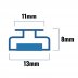 Inventive Creations T Section 11mm Magnetic Seal - Channel - Pair - 1900mm Long (TIMAGS) - thumbnail image 2