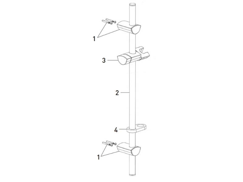 Bristan Evo Riser Rail with Adjustable Fixing Brackets White/Chrome