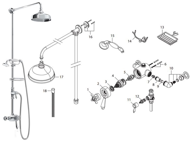 Shower diverter valve diagram