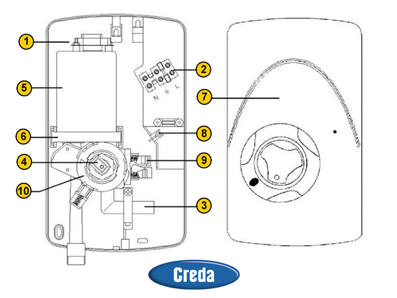 Creda 850DL (2006-2010) shower spares and parts  Creda 