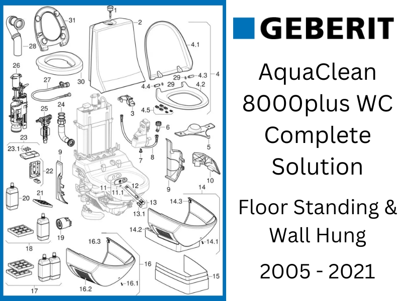 Geberit AquaClean 8000plus WC toilet spares and parts