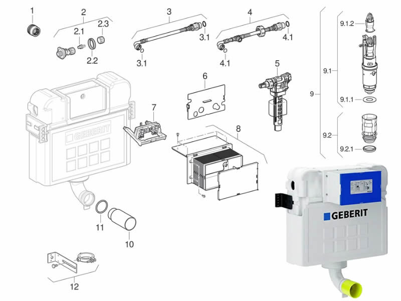 Kappa 15 - UP200 - 2002-2006 toilet spares and parts | National Shower Spares