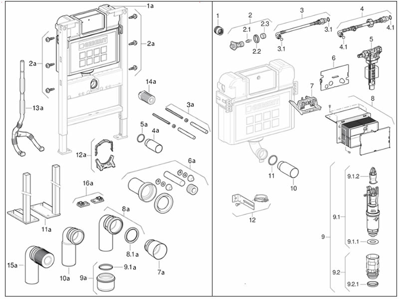 samtale stamtavle dette Geberit Kappa 15 - UP200 with Duofix frame - 2006-2016 toilet spares and  parts | National Shower Spares