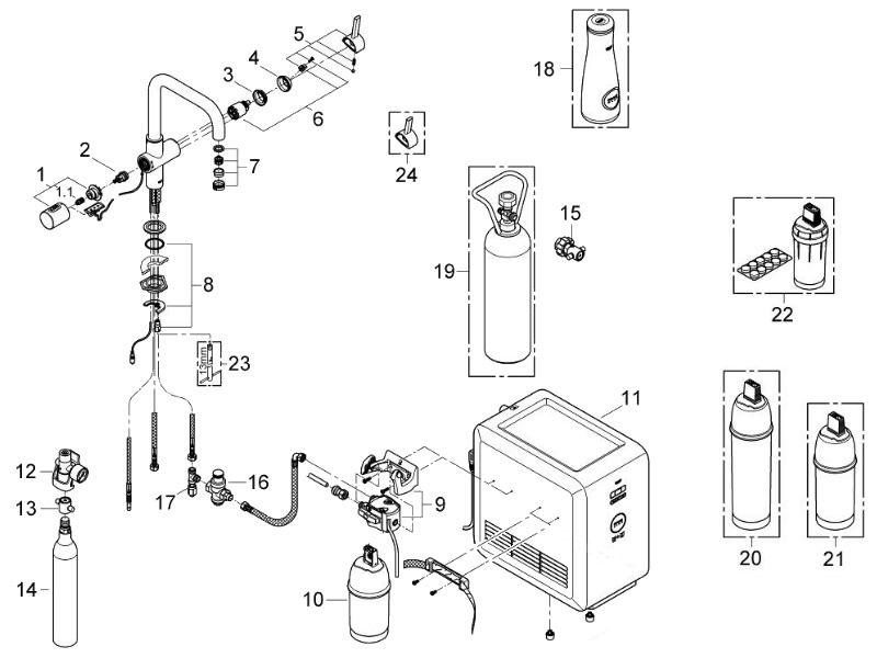 Grohe Blue Professional shower spares and parts, Grohe 31324000