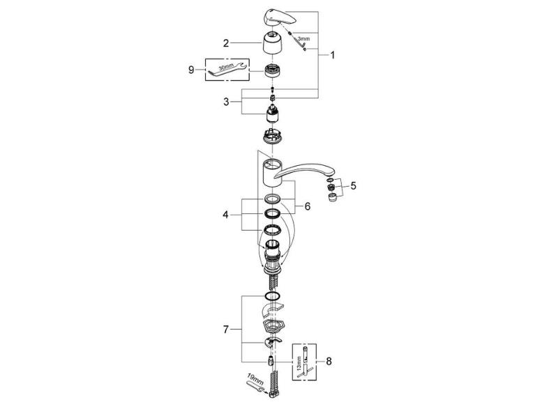 Grohe Eurodisc Single Lever Sink Mixer