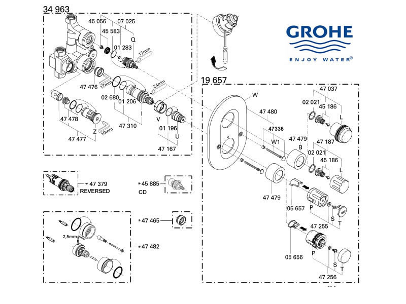 Agressief Duidelijk maken Geometrie Grohe Grohtherm Auto 2000 - 19657 000 shower spares and parts | Grohe  19657000 | National Shower Spares