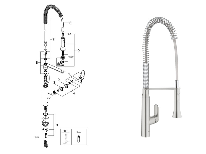 Grohe K7 Single Lever Sink Mixer 1 2