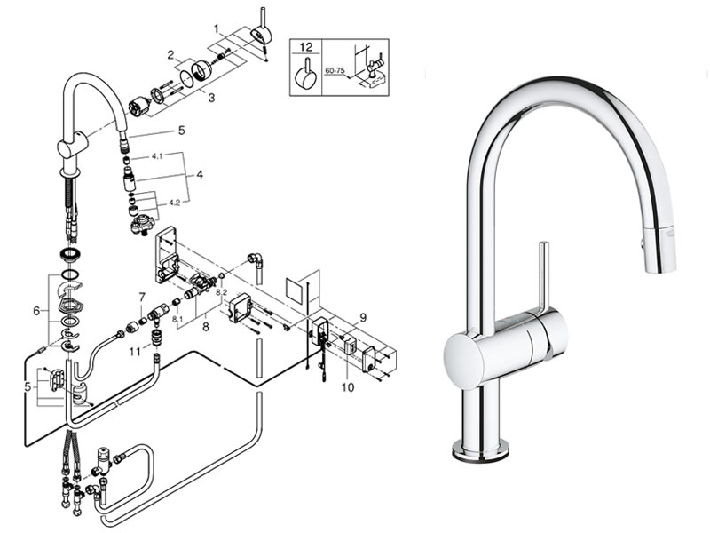 jogger aflevering delicatesse Grohe Minta Touch Electronic Single Lever Mixer 1/2" - Chrome shower spares  and parts | Grohe 31358001 | National Shower Spares