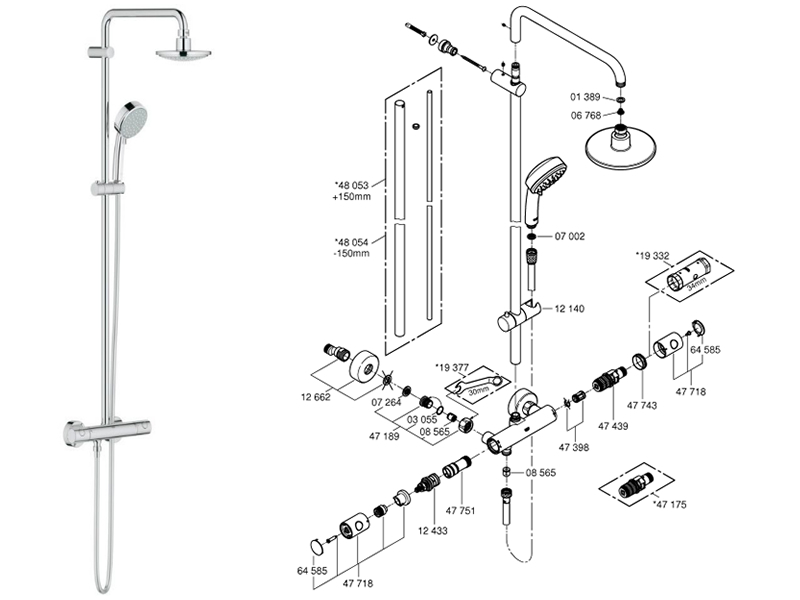 freír Palacio de los niños Fraseología Grohe Tempesta Cosmopolitan System 160 bar mixer shower shower spares and  parts | Grohe 27922000 | National Shower Spares