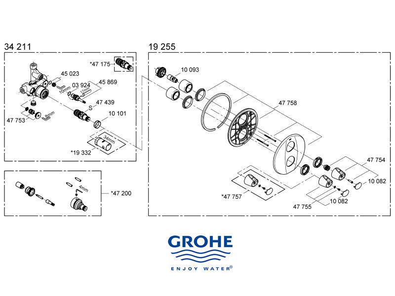 Notebook Baleinwalvis Sociaal Grohe Grohtherm Auto 3000 shower spares and parts | Grohe 19255000 |  National Shower Spares
