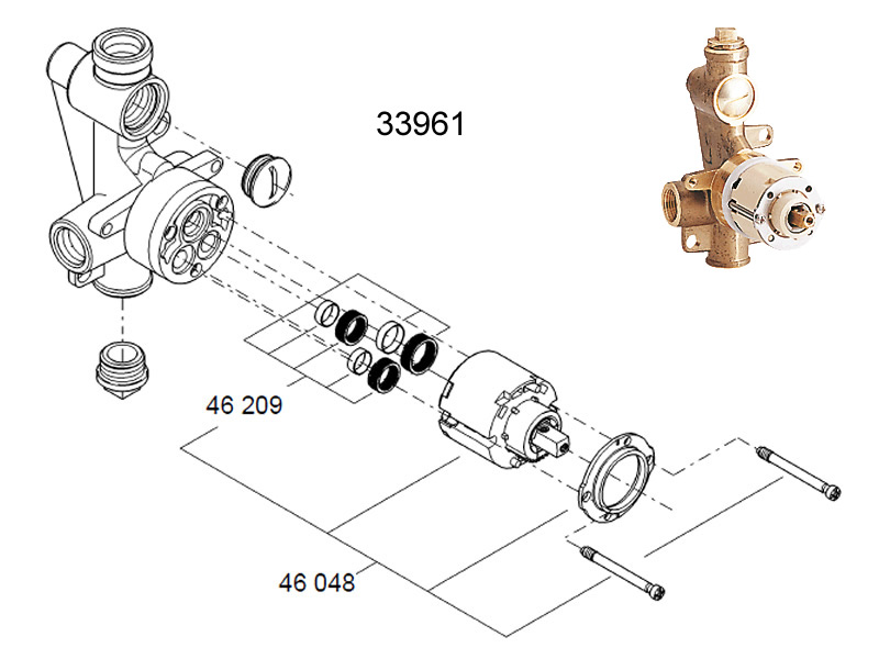 Grohe Manual Shower Valve Shower Spares And Parts Grohe 33961