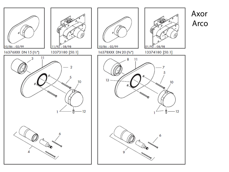 temperen toewijzen buste Hansgrohe Axor Arco Allegroh shower spares and parts | hansgrohe 16376 |  National Shower Spares